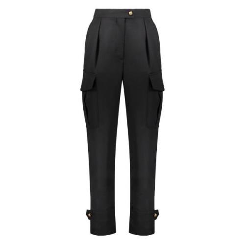 Alexander McQueen Ullbyxor med fickor och dekorerade knappar Black, Da...