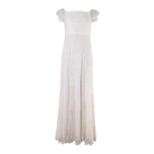 Alice + Olivia Elegant Prydd Klänning White, Dam