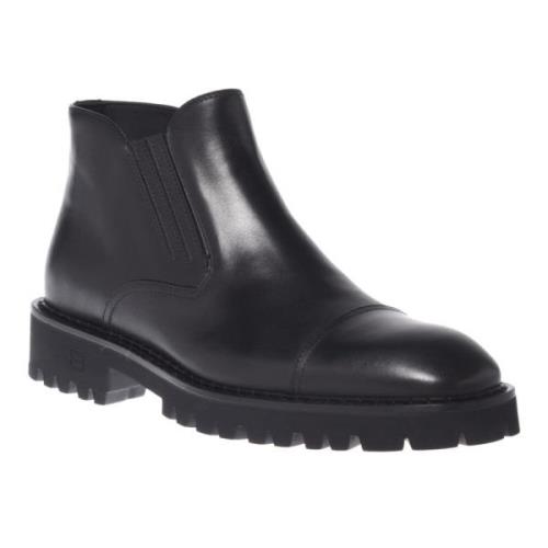 Baldinini Ankle boots in black leather Black, Herr