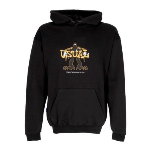 Usual Svart Jive Hoodie med Kangaroo-ficka Black, Herr