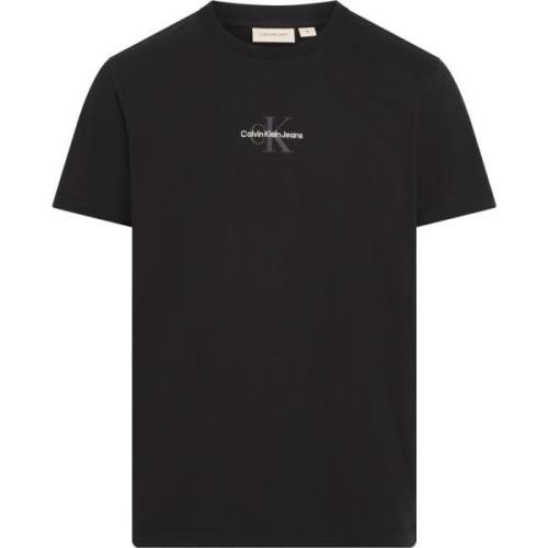 Calvin Klein Svart Bomull T-shirt Regular Fit Black, Herr