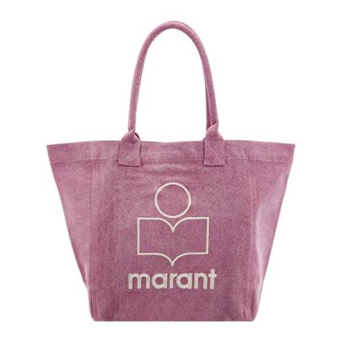 Isabel Marant Rosa Axelväska med Kontrasterande Logotyp Pink, Dam