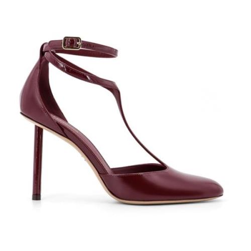 Salvatore Ferragamo Brun Stiletto Pumps med Justerbar Rem Brown, Dam