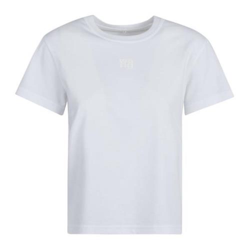 Alexander Wang Vit Logotyp Tryck T-shirt för Kvinnor White, Dam