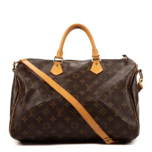 Louis Vuitton Vintage Pre-owned Belagd canvas handvskor Brown, Dam