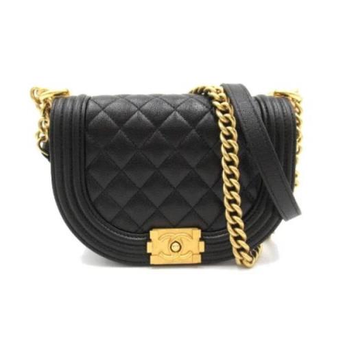 Chanel Vintage Pre-owned Tyg axelremsvskor Black, Dam