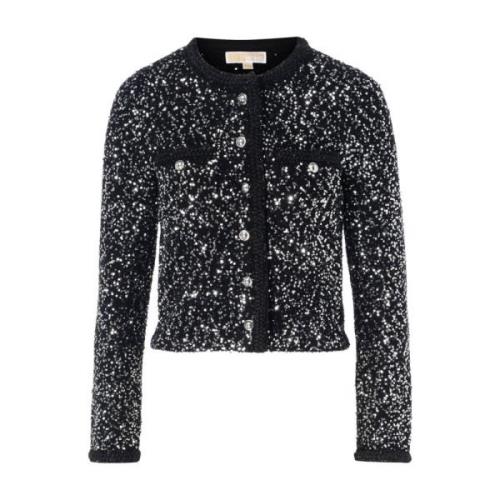 Michael Kors Svart Sequin Snap Jacka Black, Dam