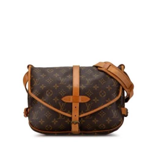 Louis Vuitton Vintage Pre-owned Canvas axelremsvskor Brown, Dam