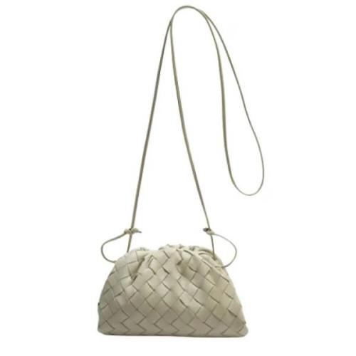 Bottega Veneta Vintage Pre-owned Laeder crossbodyvskor White, Dam