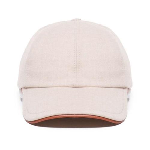 Eleventy Beige Baseballkeps med Rund Skärm Beige, Herr