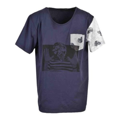 Gabriele Pasini Blått Print Kortärmad T-shirt Blue, Herr