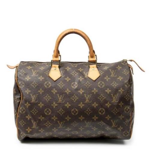 Louis Vuitton Vintage Pre-owned Belagd canvas handvskor Brown, Dam