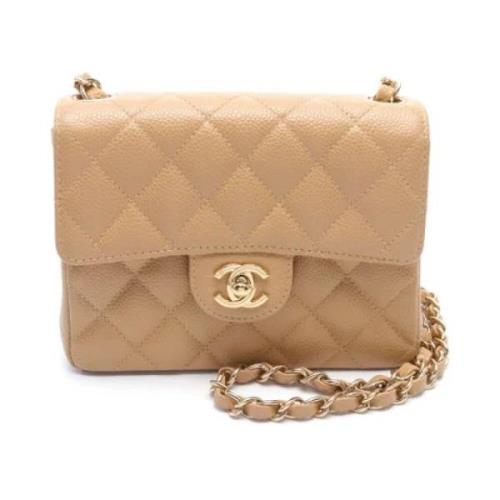 Chanel Vintage Pre-owned Tyg axelremsvskor Beige, Dam