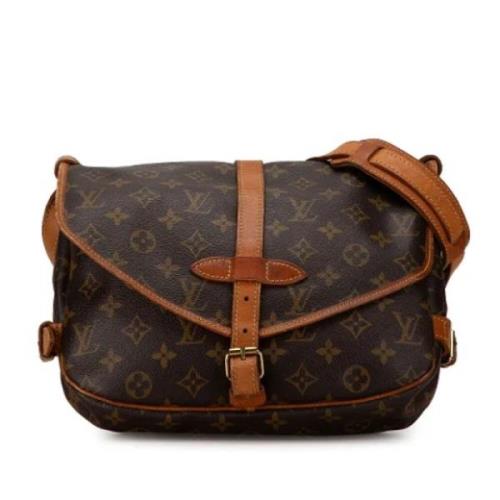 Louis Vuitton Vintage Pre-owned Canvas axelremsvskor Brown, Dam