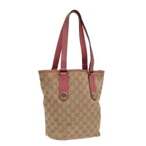 Gucci Vintage Pre-owned Canvas totevskor Beige, Dam