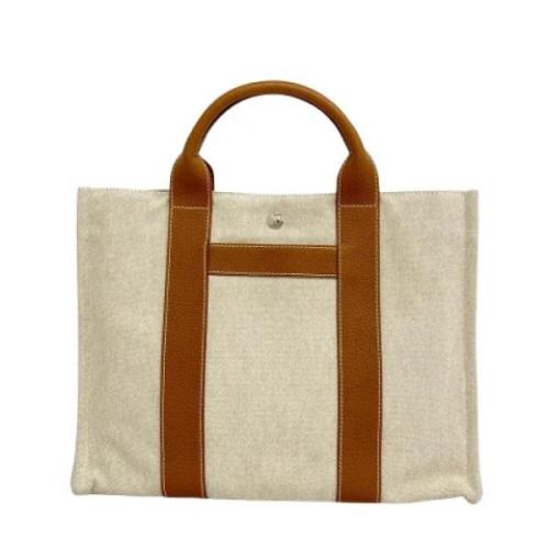 Hermès Vintage Pre-owned Canvas handvskor Beige, Dam