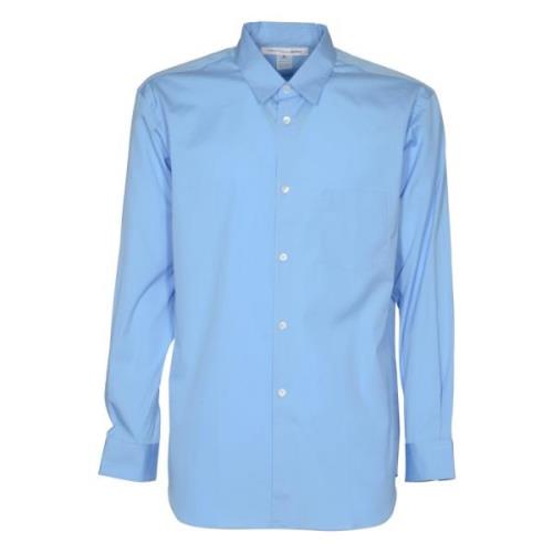 Comme des Garçons Blå Bomull Poplin Enkel Skjorta Blue, Herr