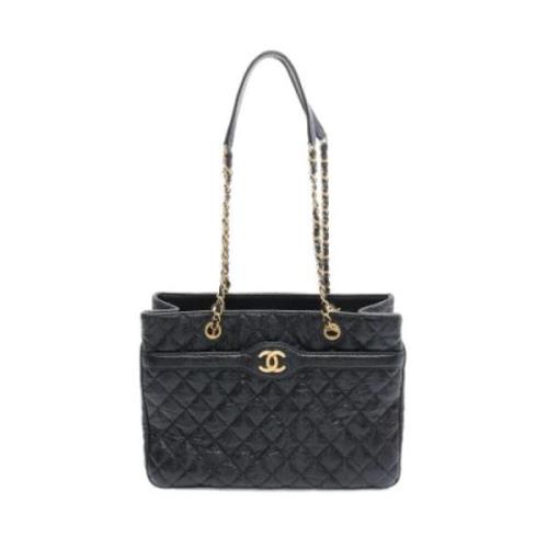 Chanel Vintage Pre-owned Tyg axelremsvskor Black, Dam