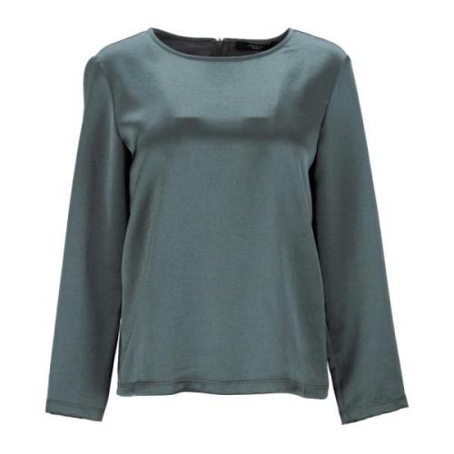 Max Mara Weekend Grön Polyester Blus med Långärmad Green, Dam