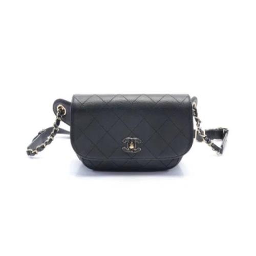 Chanel Vintage Pre-owned Laeder axelremsvskor Black, Dam