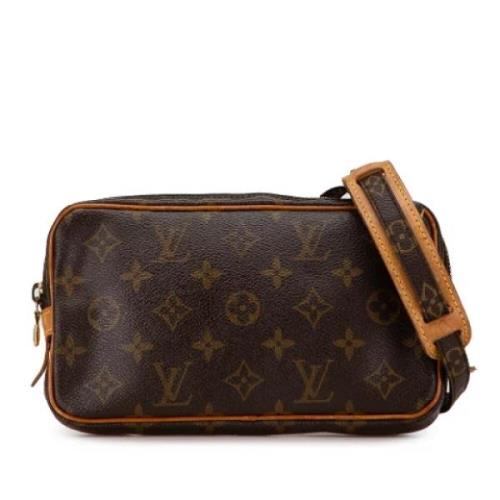 Louis Vuitton Vintage Pre-owned Canvas axelremsvskor Brown, Dam