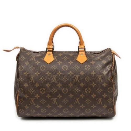 Louis Vuitton Vintage Pre-owned Belagd canvas handvskor Brown, Dam