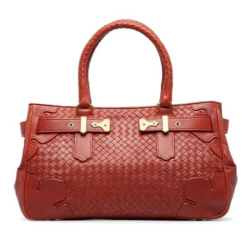 Bottega Veneta Vintage Pre-owned Laeder totevskor Red, Dam