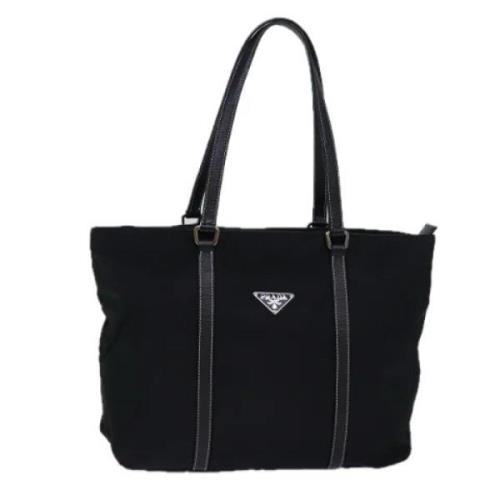 Prada Vintage Pre-owned Nylon totevskor Black, Dam