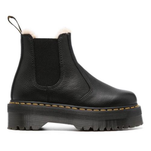 Dr. Martens Svarta Quad Platform Chelsea Boots Black, Dam