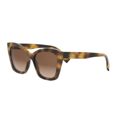 Fendi Butterfly Style Solglasögon med Havana Ram Brown, Dam