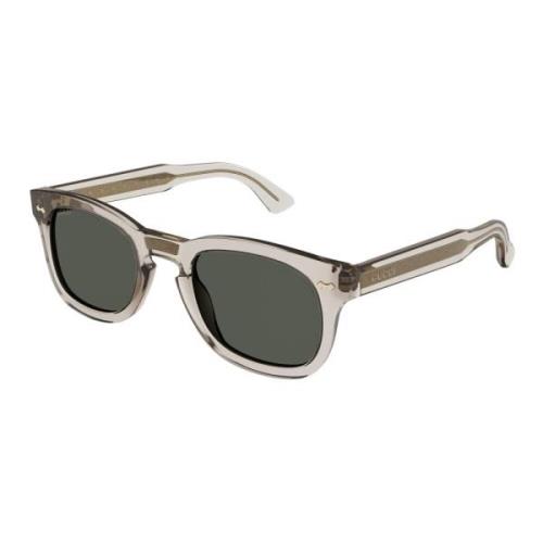 Gucci Stiliga solglasögon i Transparent Grå/Grön Gray, Unisex