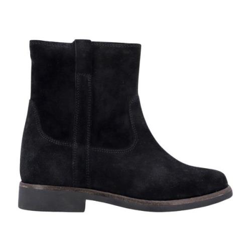 Isabel Marant Svarta Mocka Ankelboots, Ingen Stängning Black, Dam