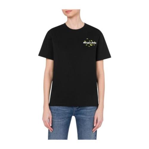 Moschino Svart kortärmad t-shirt i regular fit Black, Dam