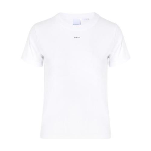 Pinko Vit T-shirt Basito modell White, Dam