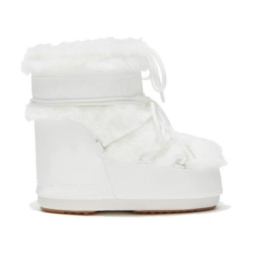 Moon Boot Faux-Fur Lace-Up Vinterstövlar White, Dam