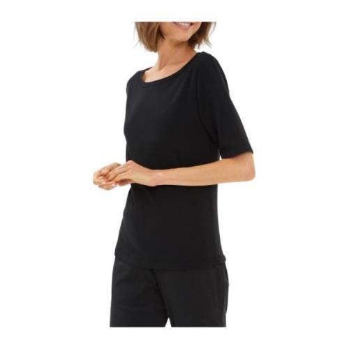 Juvia Svart Bomull Modal Rund Hals T-shirt Black, Dam