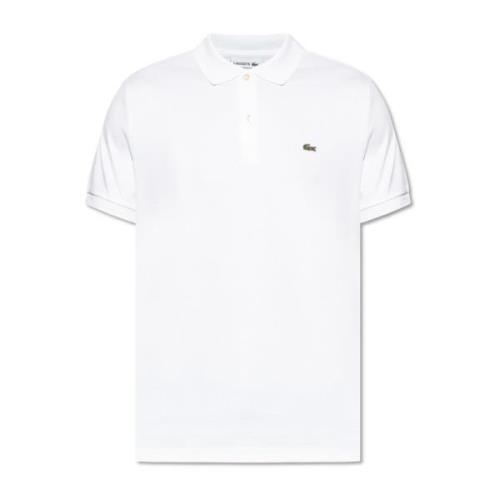 Lacoste Polo med logotypformad lapp White, Herr