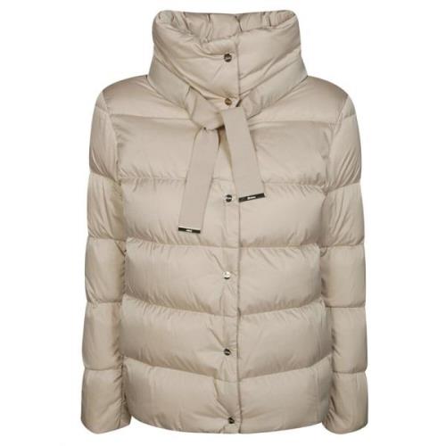 Herno Satin puffjacka med huva Beige, Dam