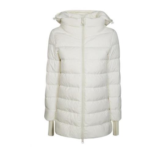 Herno Huvad Zip-Up Puffer Jacka White, Dam