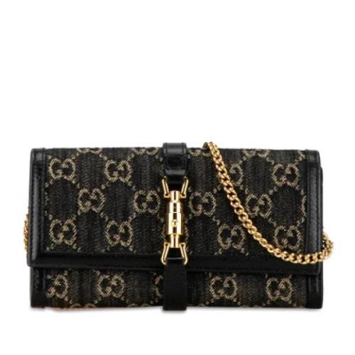 Gucci Vintage Pre-owned Denim crossbodyvskor Black, Dam