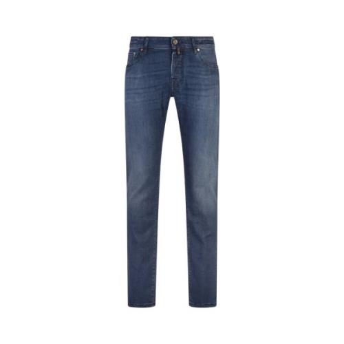 Jacob Cohën Blå Slim Fit Jeans Limited Edition Blue, Herr