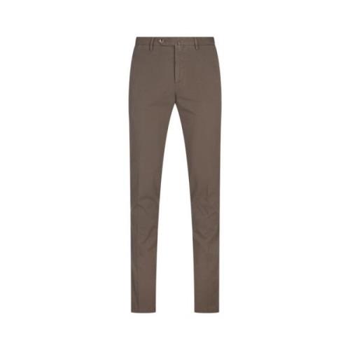 PT Torino Brun Slim Fit Bomull Byxor Brown, Herr