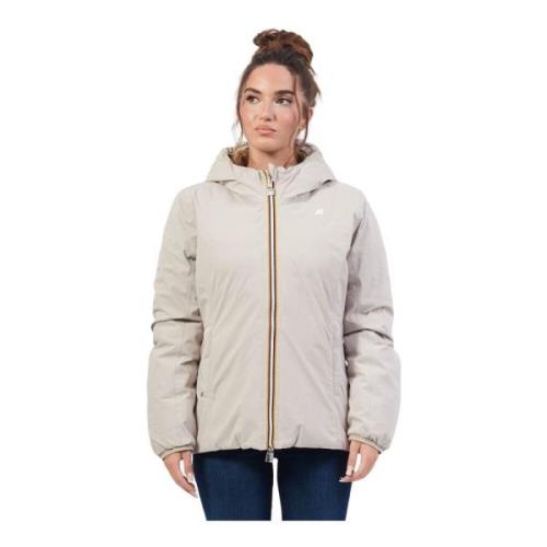 K-Way Vändbar Dunjacka Beige Brun Beige, Dam