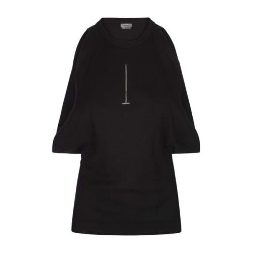 Alexander McQueen Svart Ribbad Tanktopp med Kedja Black, Dam