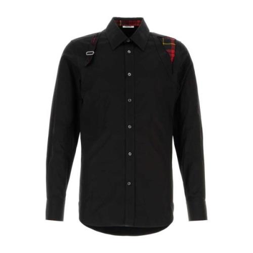 Alexander McQueen Svart Poplin Skjorta Black, Herr