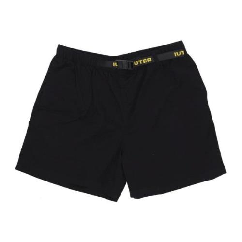 Iuter Svarta Elastiska Midjeshorts Lättviktsmaterial Black, Herr