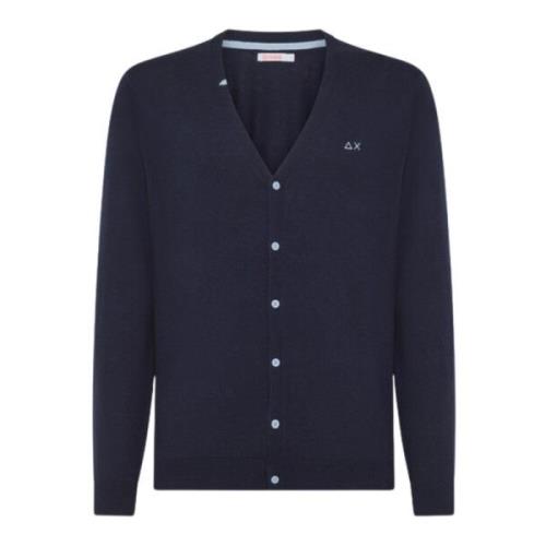 Sun68 Navy Blue Cardigan Sweater Blue, Herr