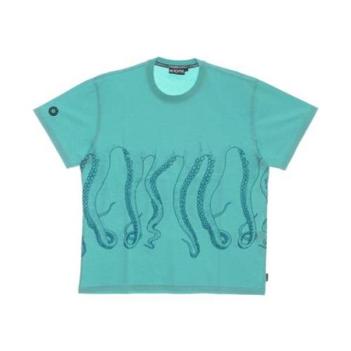 Octopus Aquamarine Färgad Tee Kortärmad T-shirt Blue, Herr