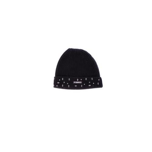 Pinko Svart Metall Ornament Ullblandning Hatt Black, Dam