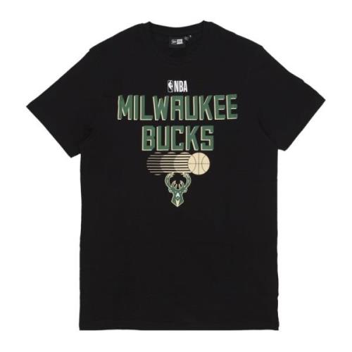 New Era Milwaukee Bucks NBA Grafisk Tee Black, Herr